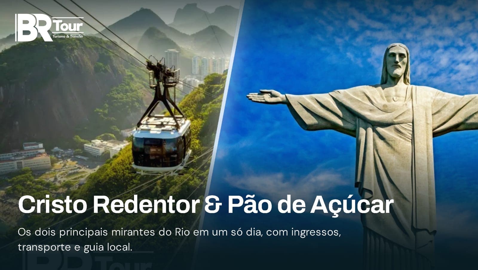 Colagem com Corcovado, Cristo Redentor, Pão de Açúcar e o bondinho